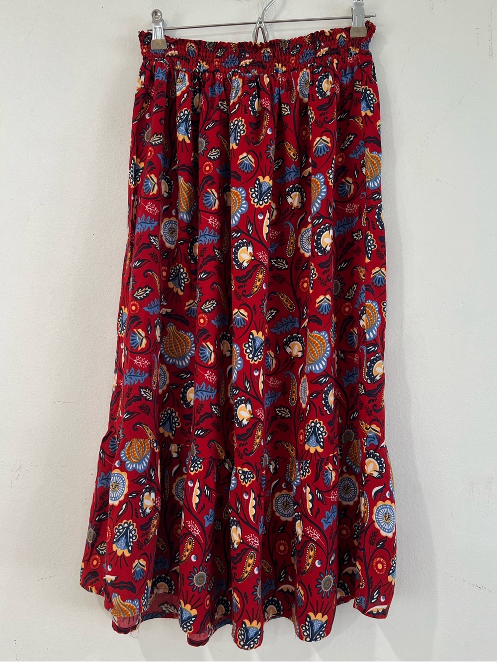 Margaux Riviera floral Red Patterned Viscose skirt  S